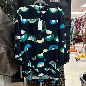 Stylish Luii Navy Multicolor Cape Jacket